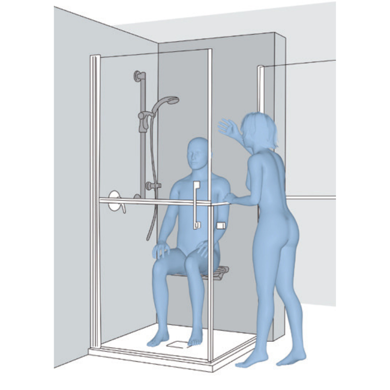 Cabina doccia con ante sdoppiate